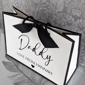 Personalised Daddy Gift Bag – Father's Day Present, Custom Message zdjęcie 2