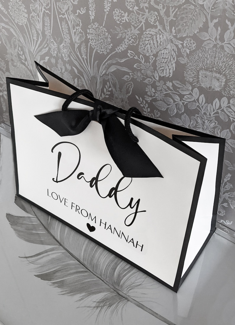 Personalised Daddy Gift Bag – Father's Day Present, Custom Message zdjęcie 2