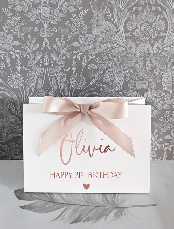 Personalised Birthday Gift Bag: Luxury Keepsake, Rose Gold