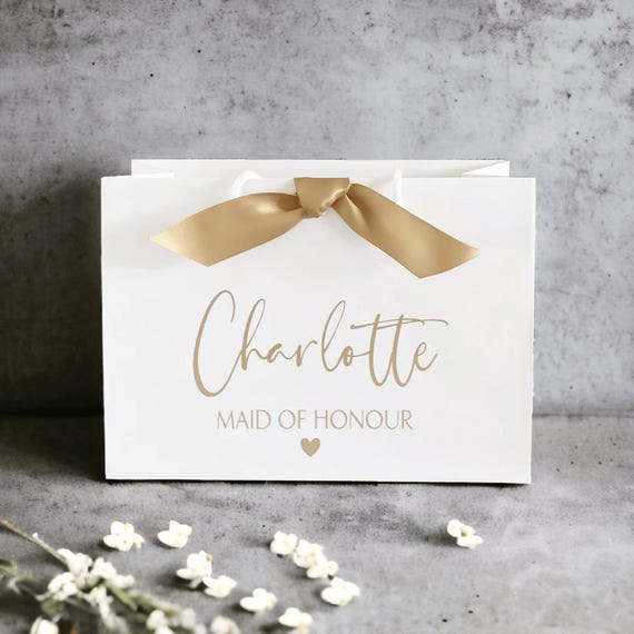 Personalised Gold Gift Bag: Luxury Bridesmaid Proposal Gift