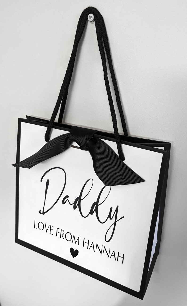 Personalised Daddy Gift Bag – Father's Day Present, Custom Message zdjęcie 5