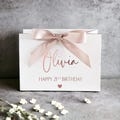 Personalised Birthday Gift Bag: Luxury Keepsake, Rose Gold