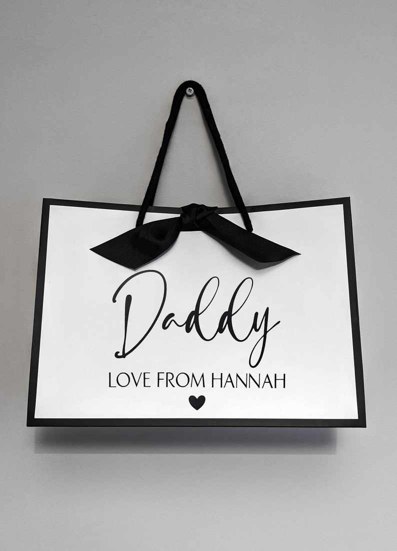 Personalised Daddy Gift Bag – Father's Day Present, Custom Message zdjęcie 3