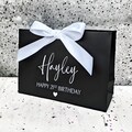 Personalised Black Gift Bag: Luxury Birthday, Anniversary, Wedding