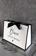 Birthday Gift bag - Personalised Gift Bag - Luxury Gift Bag - Birthday gift idea - Anniversary gifts - Birthday box - White and black bag