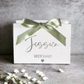 Personalised Bridesmaid Gift Bag - Custom Wedding Party Gift with Sage Green Ribbon Bow