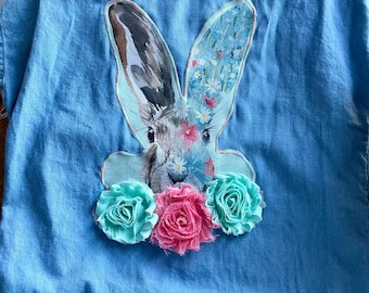 Soft Cotten Shirt with Bunny & Butterly - Youth XS
