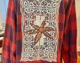 Upcycled Flannel with Patches