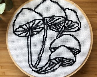 Mushrooms Simple Cross Stitch Pattern