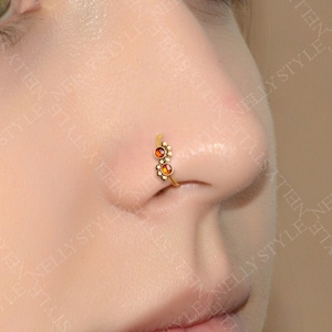 Jeweled nose hoop sales