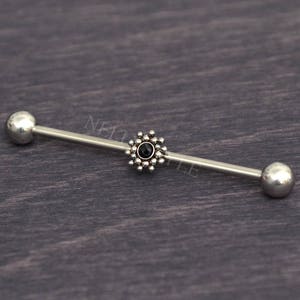 Industrial Piercing Jewelry Onyx - Surgical Steel Scaffold Barbell