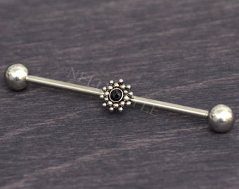 Joyería Piercing Industrial Onyx - Barra Andamio de Acero Quirúrgico