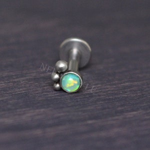 Labret Jewelry Titanium - Helix Stud, Tragus Jewelry, Cartilage Earring, Conch Piercing Jewelry with Opal