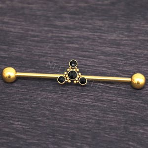 Industrial Piercing Jewelry Onyx - Surgical Steel Scaffold Barbell