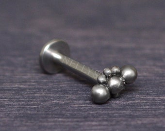 Surgical Steel Internally Threaded Labret - Lip piercing, monroe flat back stud earring, medusa stud