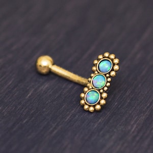 Surgical Steel Eyebrow Curved Barbell - Externally threaded rook barbell, cartilage piercing