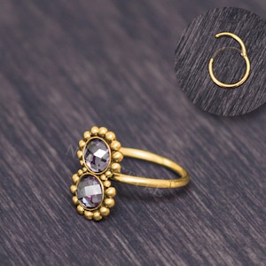 Surgical Steel Tragus Clicker Jewelry - CZ cartilage hoop, conch piercing jewelry, tragus hoop, clicker ring