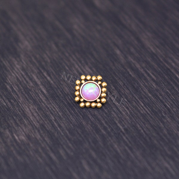 Internally Threaded Dermal with Opal - Surgical steel dermal top