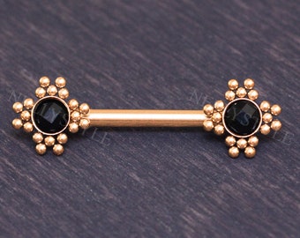 Brustwarzen-Ohrring – Chirurgenstahl-Nippelhantel 14 g, Körperschmuck für Brustwarzen