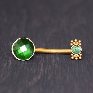 Surgical Steel Belly Button Ring - Navel ring 14 gauge, belly button jewelry with CZ stone