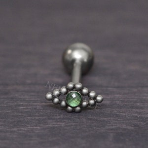 Titanium  Tongue Barbell Jewelry - Tongue Ring with CZ, Body Piercing Jewelry