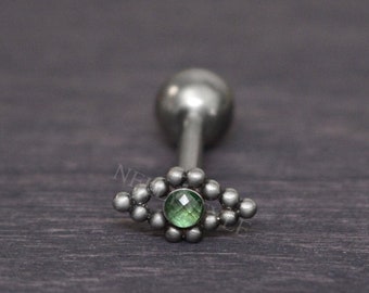 Titanium  Tongue Barbell Jewelry - Tongue Ring with CZ, Body Piercing Jewelry