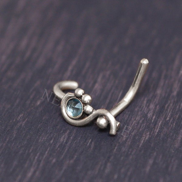 Implant Grade Titanium Nose Stud 18g with CZ - Titanium Nose Jewelry