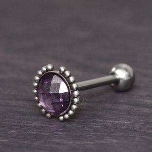 Tongue Piercing Jewelry - Surgical steel tongue barbell, externally threaded tongue straight bar