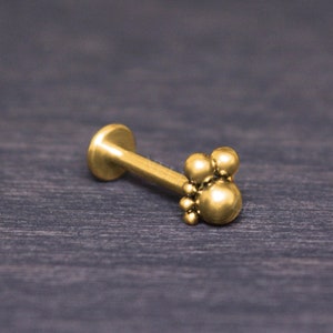 Labret in acciaio chirurgico con filettatura interna - Orecchini a bottone per cartilagine, Orecchini a elica in avanti, Piercing al trago, Orecchini a bottone con conchiglia