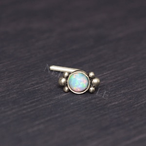 Opal Titanium Nose Stud - 20g Nose Piercing