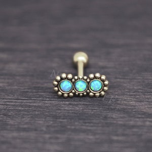 Pendiente de tragus de titanio de grado implante - perno de cartílago, perforación de hélice delantera, joyería de caracola