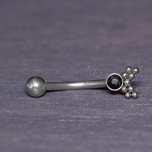 Eyebrow Curved Barbell Jewelry - Surgical Stainless Steel Rook Piercing, Cartilage Earring 16g