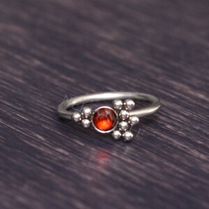 Anello al naso con pietra preziosa CZ - piercing al naso in acciaio chirurgico