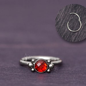 Pendiente CZ Tragus - Aro de cartílago de titanio de grado implante, joyería de hélice, perforación de torre