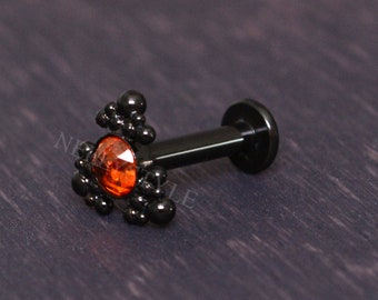 Labret Surgical Steel - Lip Jewelry with CZ, Monroe Lip Ring, Medusa Labret Jewelry