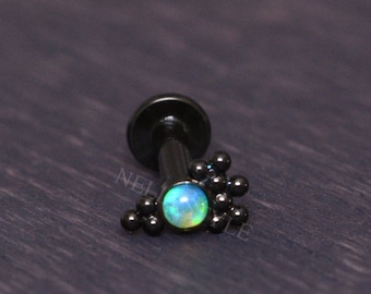 Labret Stud - 316L Surgical Steel Lip Stud Flat Back, Opal Monroe Jewelry, Medusa Piercing Jewelry
