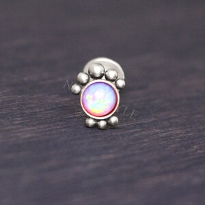 Internally Threaded Titanium Labret - Cartilage Earring Stud, Forward Helix Earring, Tragus Piercing, Conch Jewelry Stud