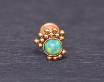 Labret Surgical Steel - Lip Jewelry with Opal, Monroe Lip Ring, Medusa Labret Jewelry