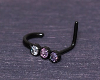 Surgical Steel Nose Stud 18g with CZ - Stainless Steel Nose Jewelry