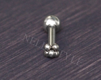 SALE - Tragus Earring - 316L Surgical steel cartilage jewelry, forward helix stud earring