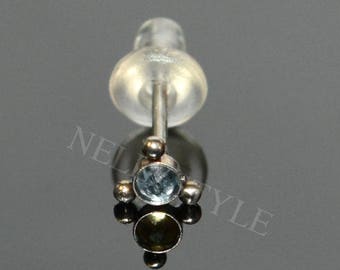 Puce tragus en zircone cubique - boucle d'oreille cartilage en acier chirurgical, boucle d'oreille hélix, anneau de nez, bijou conque