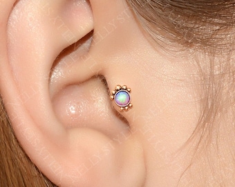 Internally Threaded Surgical Steel Labret - Cartilage earring stud, forward helix earring, tragus piercing, conch jewelry stud