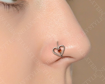 Anillo nasal CZ - Perforación nasal de titanio de grado implante 18g