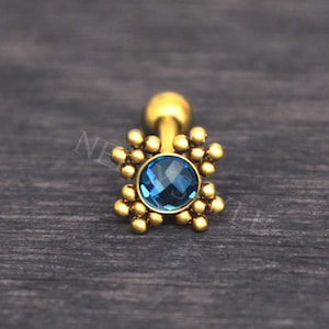 Surgical Steel Helix Piercing - Tragus ring stud, cartilage earring, conch jewelry