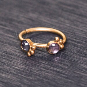 Anello da naso in acciaio inossidabile con pietra CZ - gioielli per il naso
