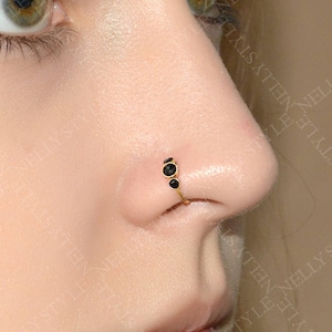 Surgical Steel Nose Ring Hoop - Onyx nose hoop