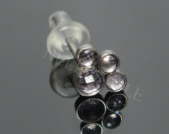 CZ Tragus Stud - chirurgisch stalen kraakbeenoorbel, voorwaartse helixoorbel, neusring, schelpsieraden