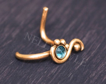 Surgical Steel Nose Stud 18g with CZ - stainless steel nose jewelry