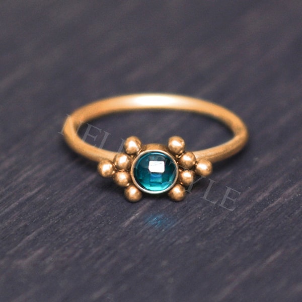 Surgical Steel Nose Ring 18g with CZ - nose hoop