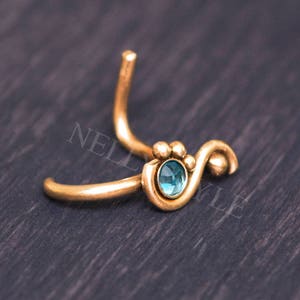 Surgical Steel Nose Stud 18g with CZ - stainless steel nose jewelry